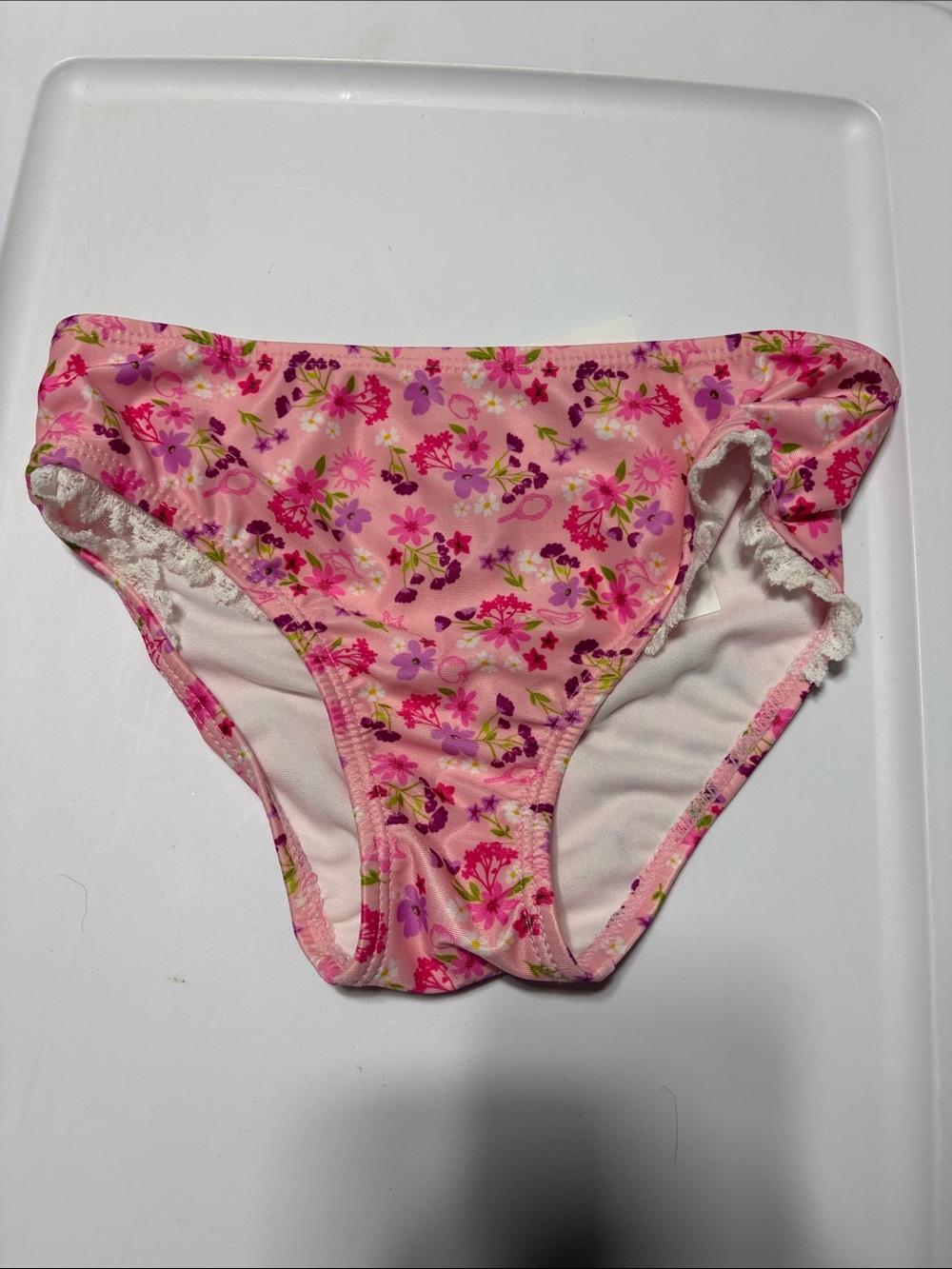 Disney Princess Girls' Pink Floral Bikini Bottoms - Kids Swimwear